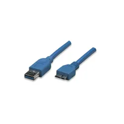 Kabel Usb A-microb M/m 2,0m Usb3.0 Super-speed Niebieski